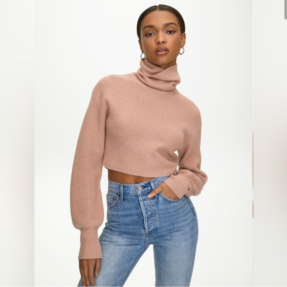 Aritzia New with tag pink merino wool sweater